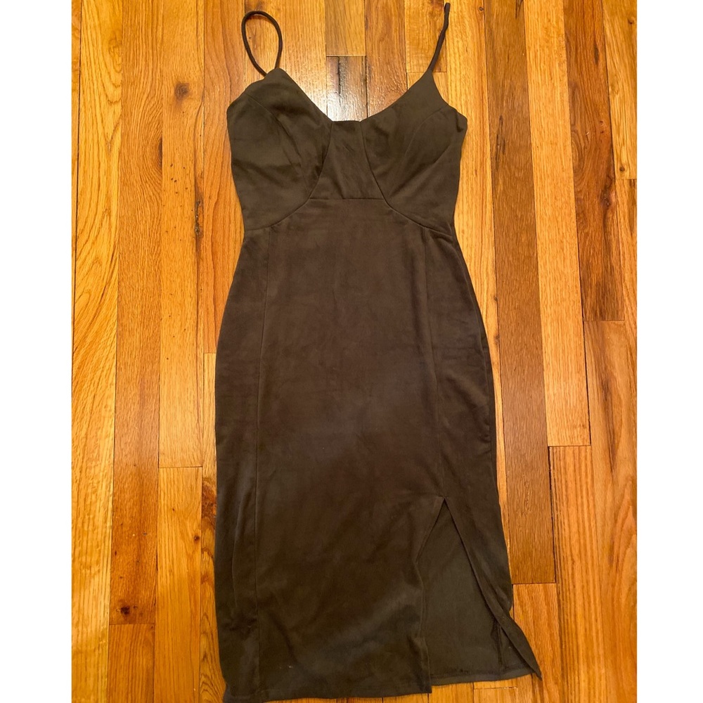 Tight suede bodycon dress!